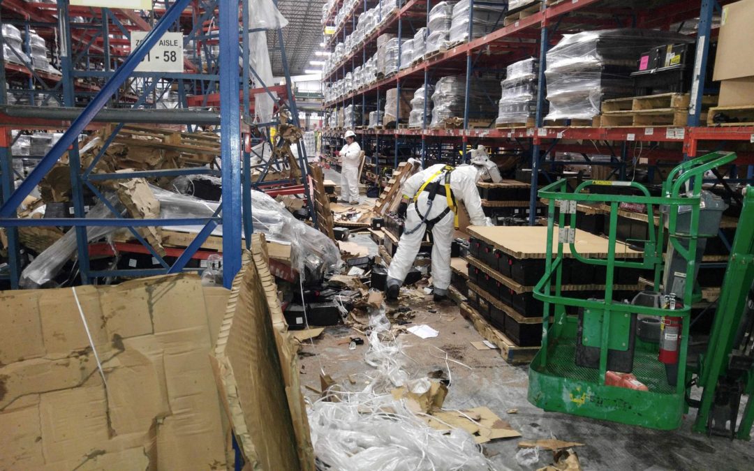 Large spill of car batteries in Augusta, GA